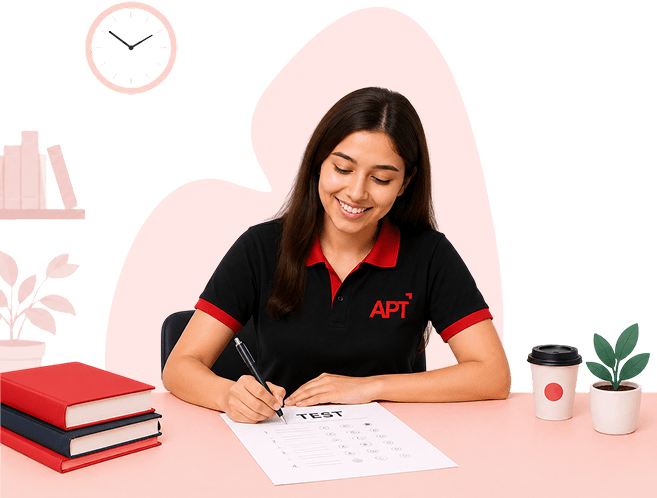 APT Student practicing online mock test series